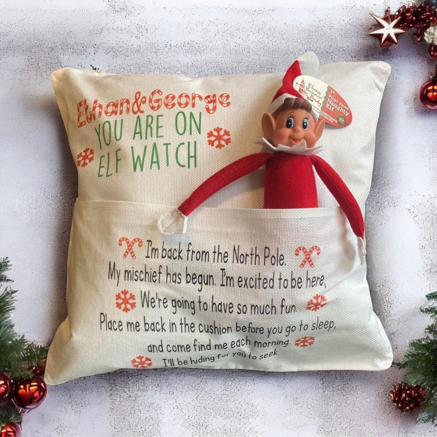 Christmas pocket cushions