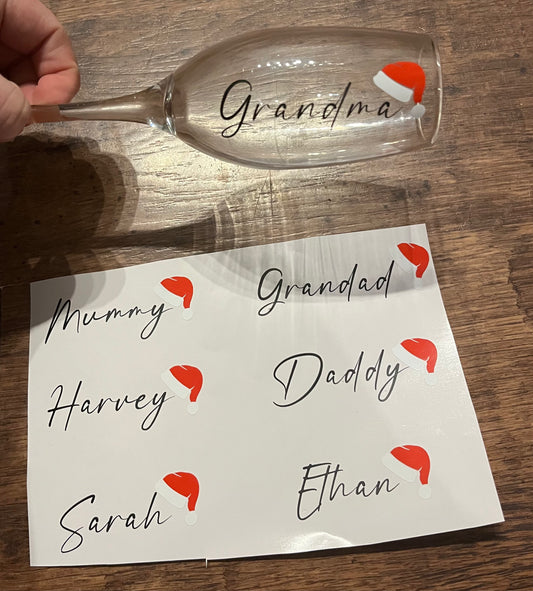 Christmas Santa Flute / Glass / Place Name / DIY Vinyls