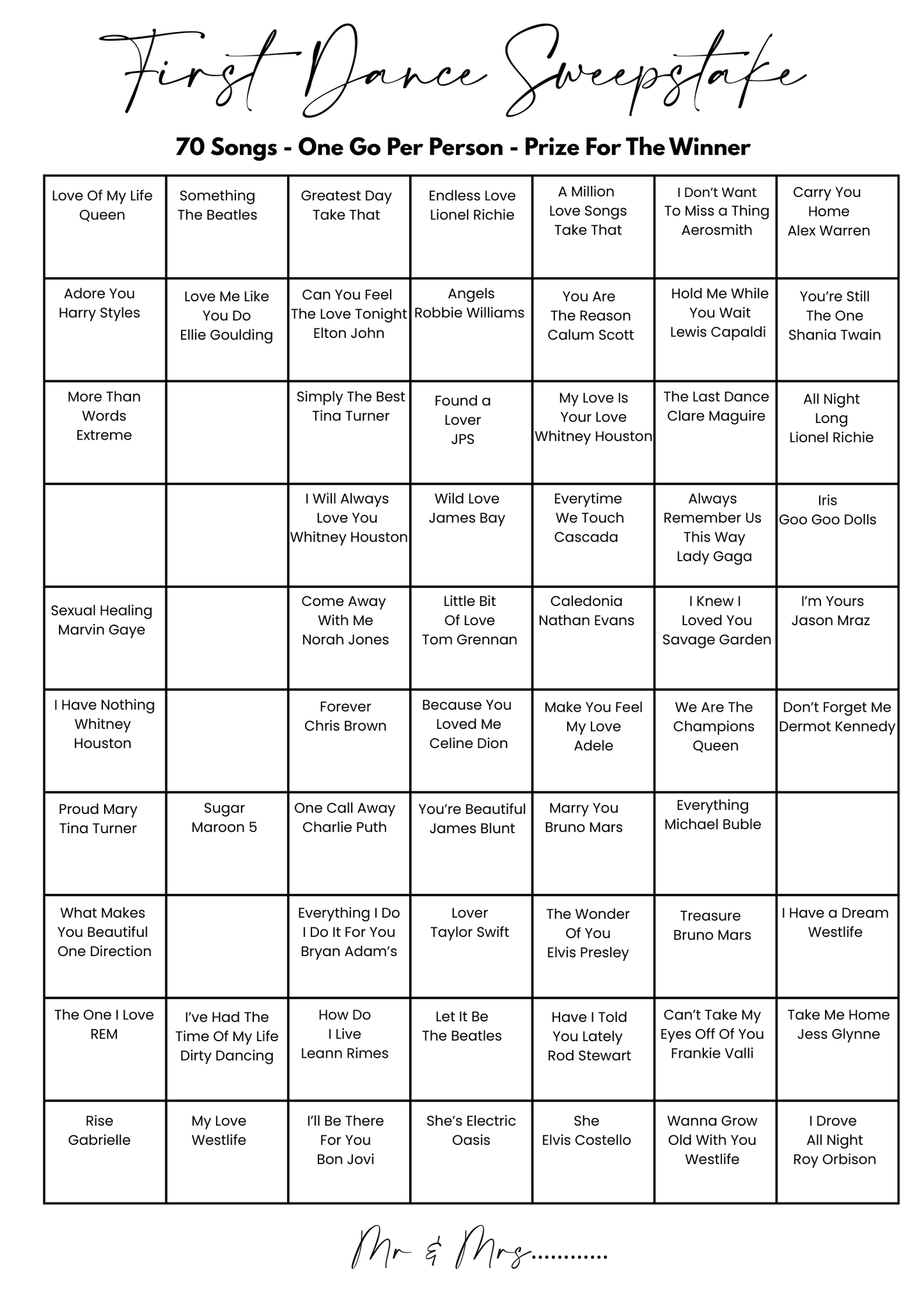 Sweepstake First Dance